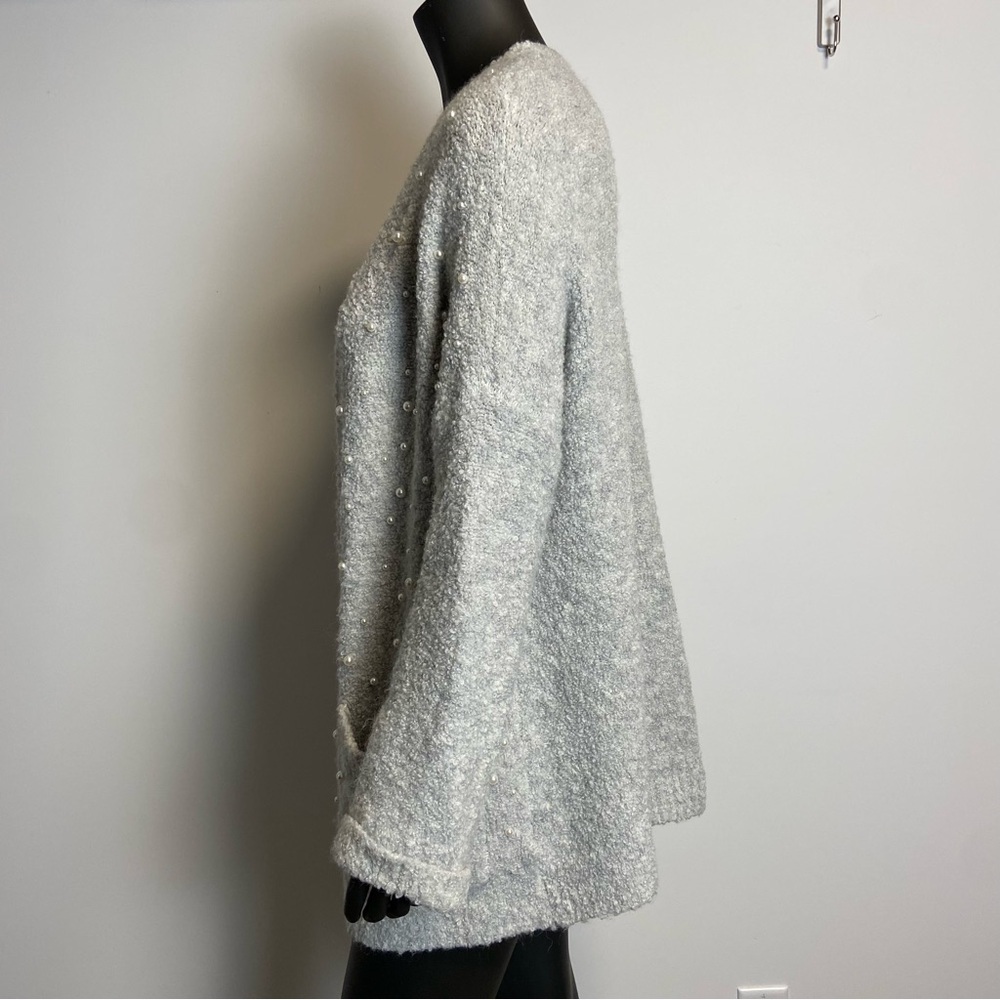 124. OUI faux pearl mohair open cardigan - Picture 4 of 7